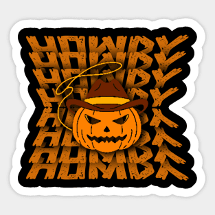 Howdy Pumpkin Halloween-Mirror Text Typgraphy Sticker